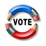 vote and circling pencils