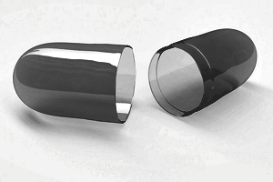 Black-and-White empty plastic capsule