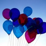 Red and blue balloons